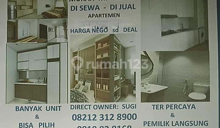 Sewa Cicil Apartemen Gardenia Boulevard 1 / 2 Br 38M/50M2 Ff Bs Pilih 2