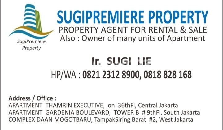 For Rent Thamrin Executive Apartment 1, 2 Bedrooms 45 / 60 M2 Fully Furnished Monthly Installment