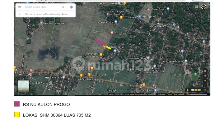 Tanah Sawah Tepi Jalan Aspal 705 m2 Temon, Kulon Progo 2