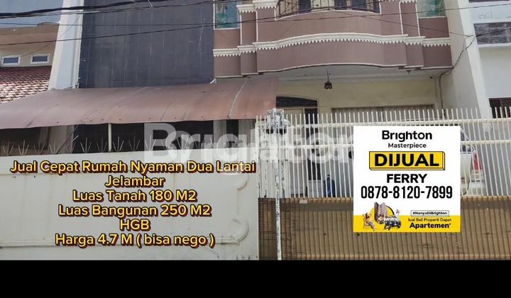JUAL CEPAT RUMAH NYAMAN DUA LANTAI JELAMBAR JAKARTA BARAT 1