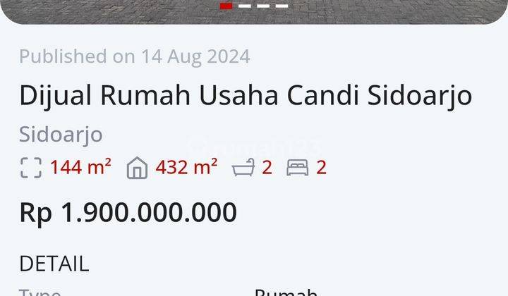 Dijual Rumah Usaha Di Permata Candiloka Candi Sidoarjo 2