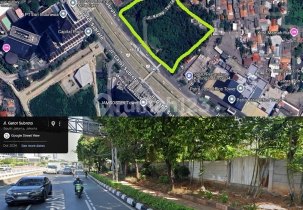 Tanah 18380 m2 SHM Gatot Subroto, Jakarta Selatan