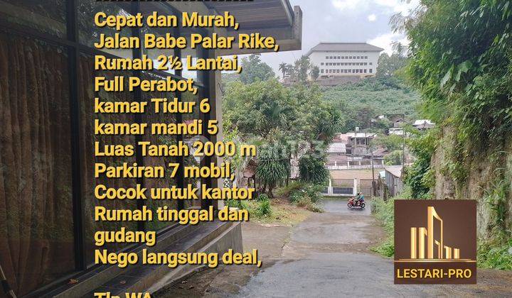 Disewakan rumah Depan Jalan Raya babe palar Rike, full perabot parkiran luas cocok untuk kantor gudang rumah tinggal 1