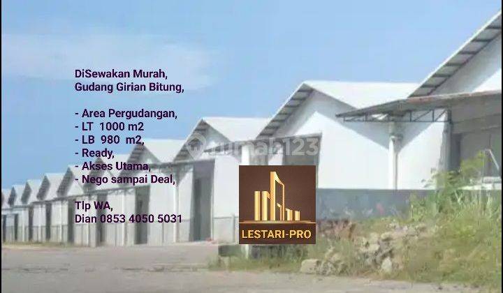 Disewakan Murah Gudang Girian Bitung, Area Pergudangan, Ready 1