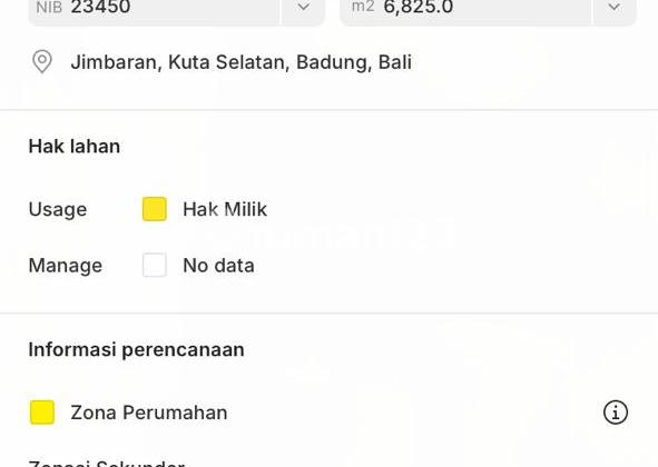 For Sale Land at Jl. Poh Gading Timur No. 7, Jimbaran, South Kuta, Badung, Bali, Indonesia, 80361, Jimbaran SHM 730.0 m²