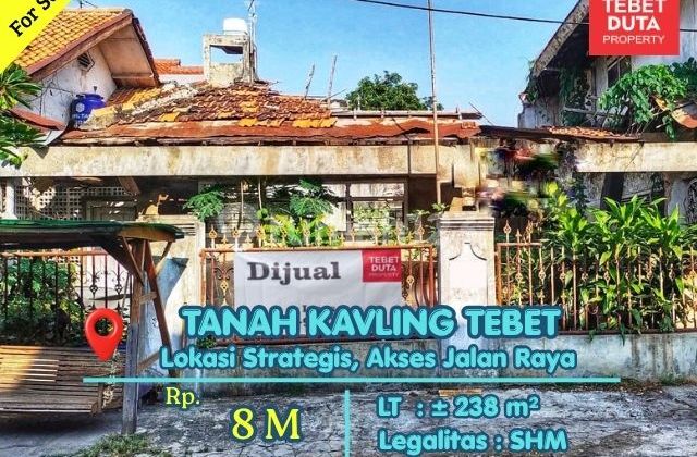 For Sale: Kavling Land in Tebet Barat, Strategic & Comfortable Location, 3-Car Road Access For Sale: Kavling Land in Tebet Barat, Strategic & Comfortable Location, 3-Car Road Access