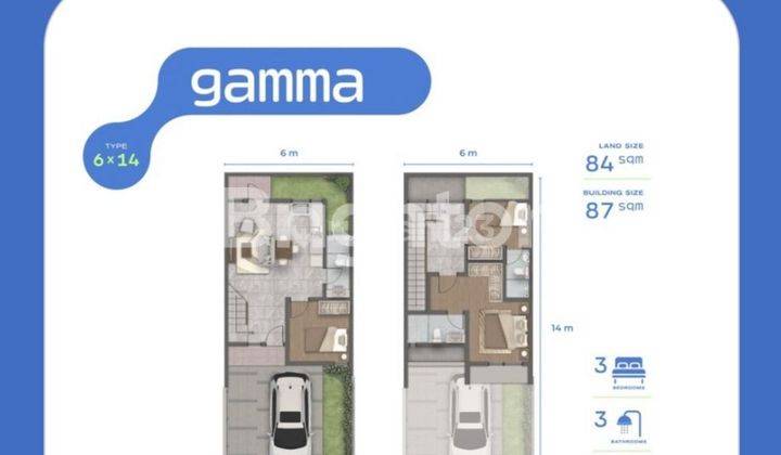 Rumah 2 Lt Type Gamma 6x14 di Sutera Rasuna, Alam Sutera-2, Kota Tangerang. 2