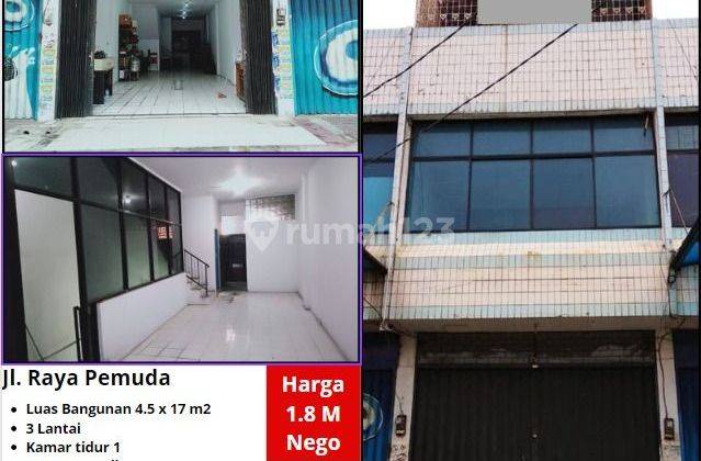 Ruko 3 Lantai dekat Jalan Raya Pemuda, Kranji, Bekasi Barat.  1