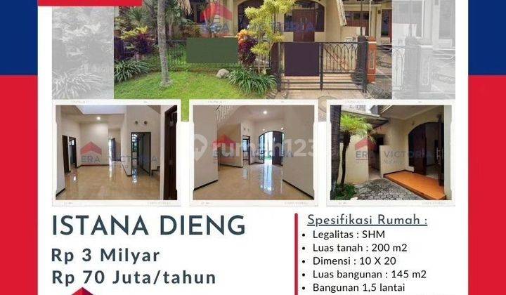 DIJUAL RUMAH LOKASI STRATEGIS ISTANA DIENG, TENGAH KOTA, DEKAT KAMPUS UNMER,MCP,MOG,TENGAH KOTA, SHM 1