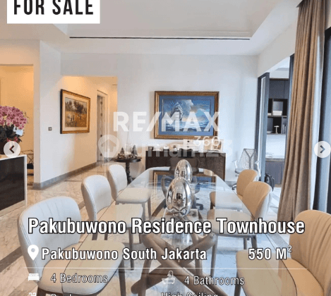 Dijual Best Deal Pakubuwono Residence Townhouse Lt 550m2 Elegant At Jakarta Selatan 1