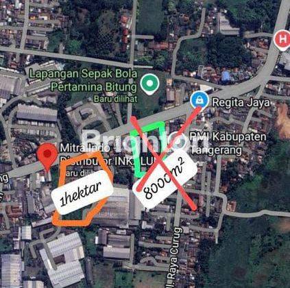 Tanah 10.000m2 Di Jalan Raya Serang Curug 1