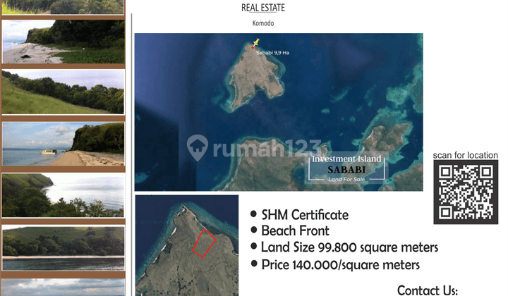 Tanah Seluas 99.800 SHM di Pulau Sababi, Labuan Bajo 1