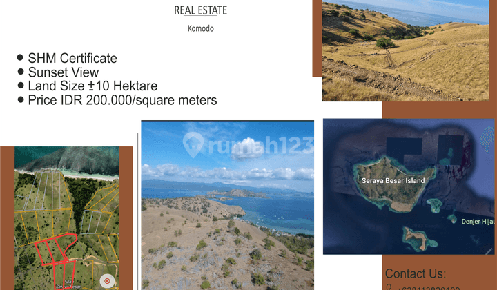 Tanah Seluas 10 Ha SHM di Pulau Seraya Besar,manggarai Barat 1