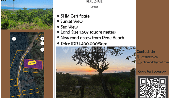 Tanah Seluas 1.607 M2 ,shm di Labuan Bajo 1