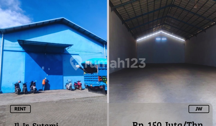 Disewakan Gudang 1LT Poros Ir. Sutami Siap Pakai Strategis 