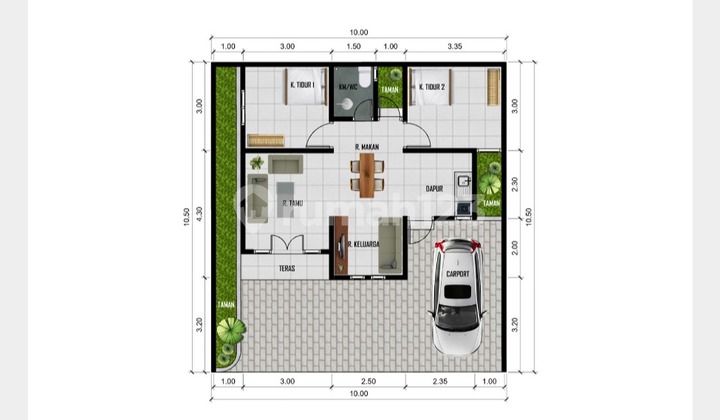 Affordable House in Solo: Type 50/100 with SHM and Building Permit 2
