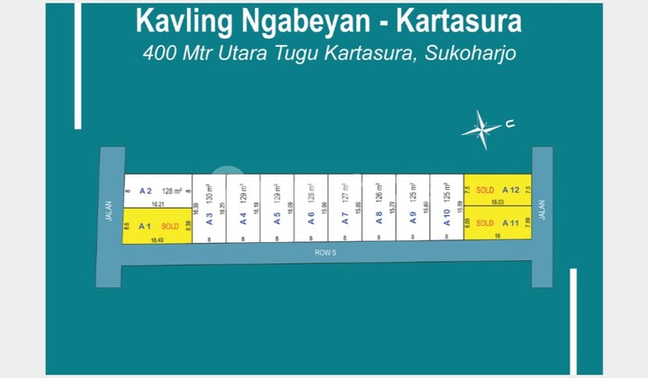 Dijual Tanah Strategis di Solo, Barat Kampus UMS Surakarta, SHM