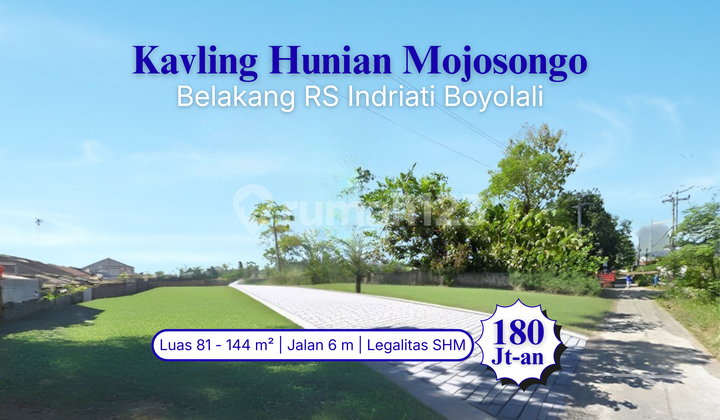 Jual Tanah Mojosongo Murah; 2 menit RS Indriati Boyolali, 180 Juta Spesial 4 Unit