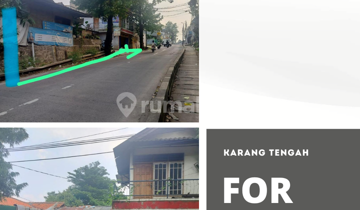 Land for sale by the roadside in Karang Tengah.