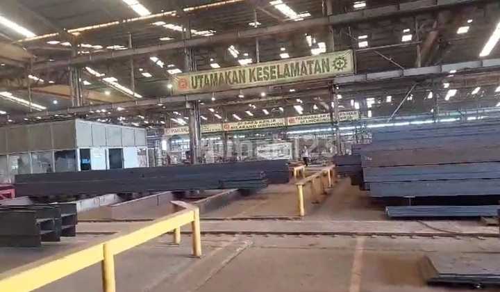Take Over Active Steel Construction Factory Strategic Location Flood Free 40ft Container Access In Jayanti Tangerang