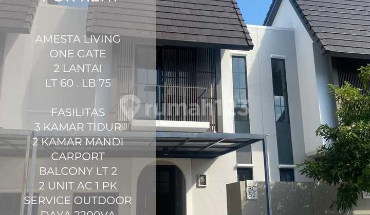 Disewakan Unit Rumah 2 Lantai Amesta Living Siap Huni Plus 2 AC 1