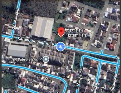 Dijual Tanah Depan Gerbang Perum Giri palma cluster Belakang Perum Citraland Villa Puncak Tidar