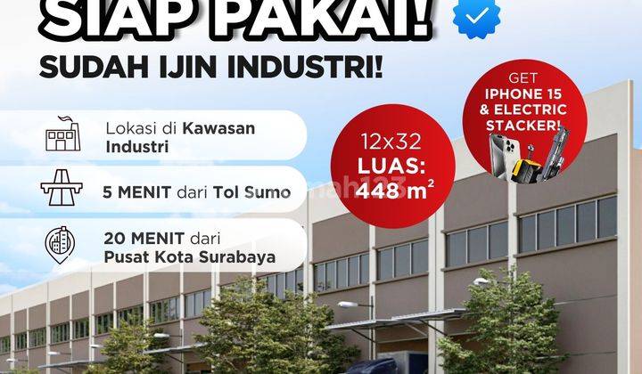 Dijual Gudang Premium Sudah Ijin Industri 5 Menit Dari Tol Sumo 1