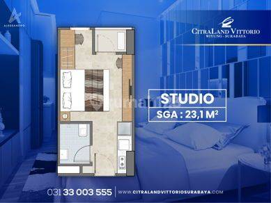 Sewa Tahunan Apartemen Vittorio Citraland , Tipe Studio, Gress! _belum Pernah Ditempati, Lt 6 1