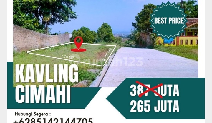 Dijual Kavling Cimahi One Gate System, Akses Mobil, View Kota, SHM & Siap AJB