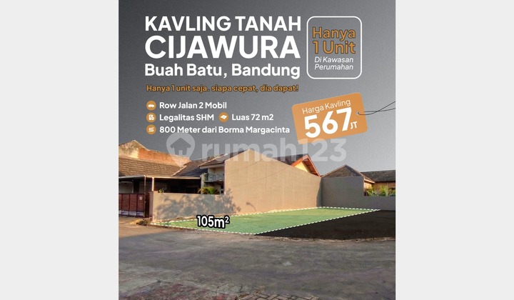 Tanah di Cijaura Buah Batu 800 Meter Borma Margacinta Tanah di Cijaura Buah Batu 800 Meter Borma Margacinta