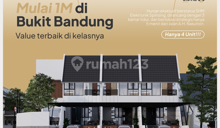 Rumah Eksklusif di Bandung Kota - View Gunung & City Light, 3 Kt Dalam Komplek