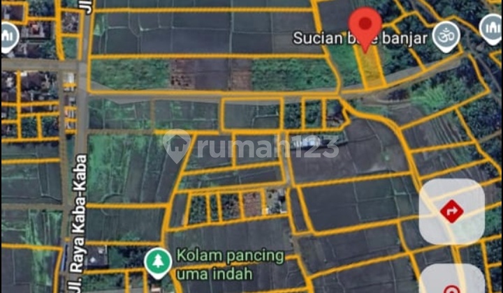 Di Jual Tanah View Sawah Lokasi Kaba Kaba Tabanan Dekat dengan Canggu