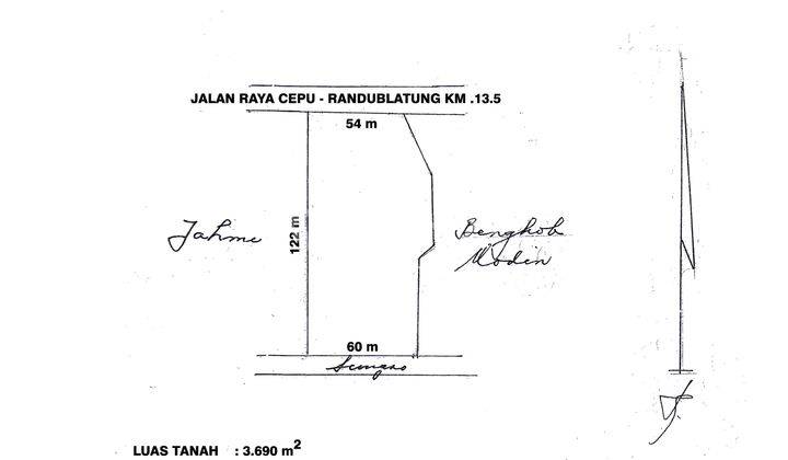 Tanah di Mulyorejo, Cepu, Blora, Jawa Tengah, Blora Sertifikat Hak Milik 3.690 m² 2