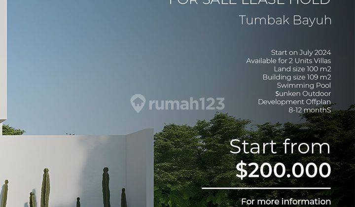 For sale villa pererenan tumbak bayuh 3bedroom 2