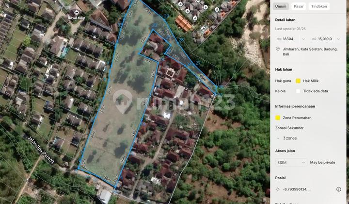 Strategic Land for Sale in Jimbaran, Adjacent to Ayana.