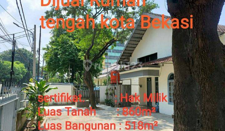 Rumah Hitung Tanah 860m2 di Alun Alun, Kota Bekasi 1