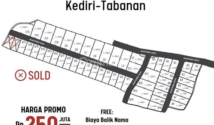 Economically Priced Plots of Land in Senapahan, Kediri. Tabanan Location on the side of Main Street. 1