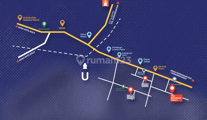 RUMAH BARU LOKASI STRATEGIS TIMUR KAMPUS UNS 1 LANTAI 2