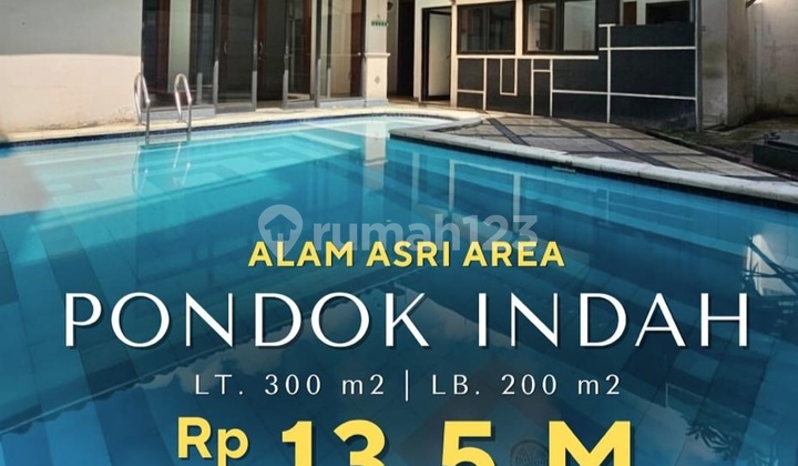 Dijual Rumah Hitung Tanah di Pondok Indah Ada Swimming Pool!