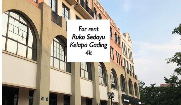 Disewakan Ruko Murah 4lantai strategis di Sedayu City Kelapa Gading 2