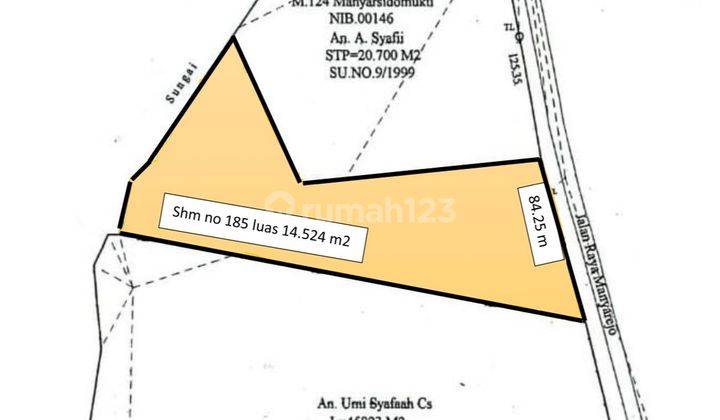 Tanah 1,4 Ha SHM Manyar Gresik, Dekat JIIPE 2