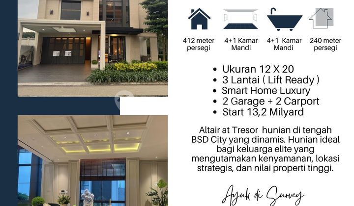 Tresor BSD Rumah Mewah 3 Lantai Private Lift dan Rooftop di Kawasan Premium