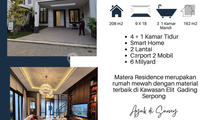 Matera Residence Rumah Mewah Siap Huni 12 X 20 di Gading Serpong