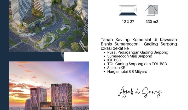 Tanah Kavling Komersial City Gate Komersial Summarecon Serpong - Graha & Suites