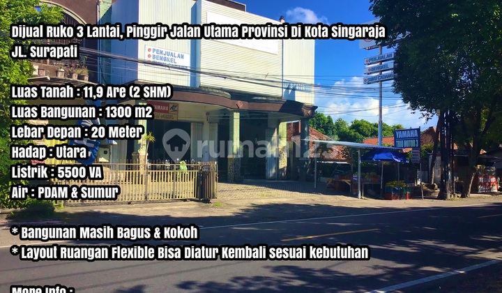 3-Story Shophouse in a Strategic Location on the Provincial Road of Singaraja City 3-Story Shophouse in a Strategic Location on the Provincial Road of Singaraja City