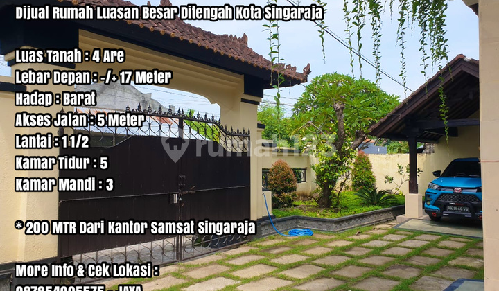 Dijual Rumah Luasan Besar Ditengah Kota Singaraja di Bali