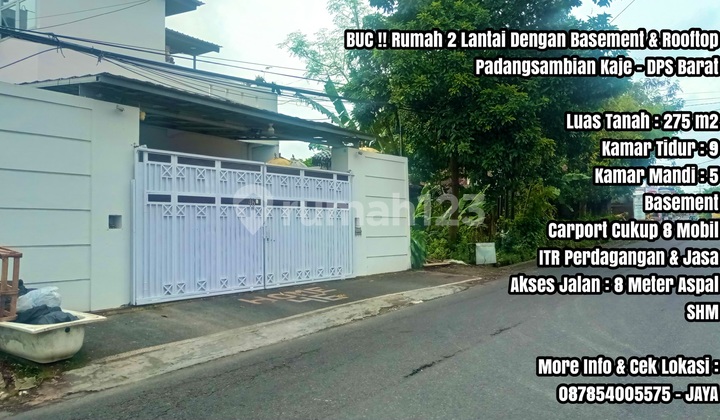 Rumah 2 Lantai dengan Basement & Rooftop di Denpasar Barat Bali Rumah 2 Lantai dengan Basement & Rooftop di Denpasar Barat Bali