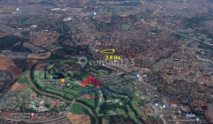 Tanah Kavling Komersial 2,8 Ha Villa Melati Mas Serpong Tangerang 1