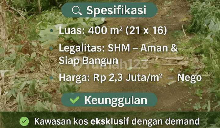 Land Area 414M2 Near H Gate Unpad Suitable for Boarding House Land Area 414M2 Near H Gate Unpad Suitable for Boarding House