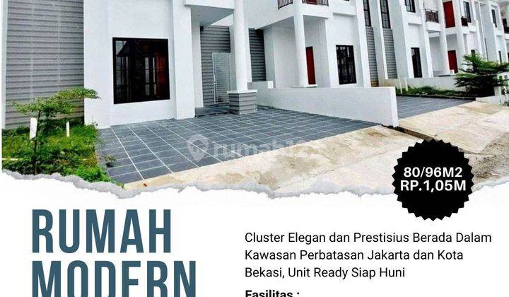 Rumah Cluster Baru Siap Huni 2 Lantai Nempel Jalan Di Bekasi  2